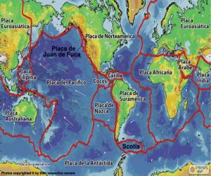 пазл Карта тектонических плит